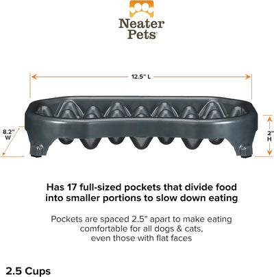 Neater Slow Feeder Dog Bowls, Slows down Fast Eaters to Help Digestion & Prevent Overeating, Non-Slip Food Bowl, Bpa-Free, Holds 2.5 Cup of Food for Small to Medium Breed or Puppy