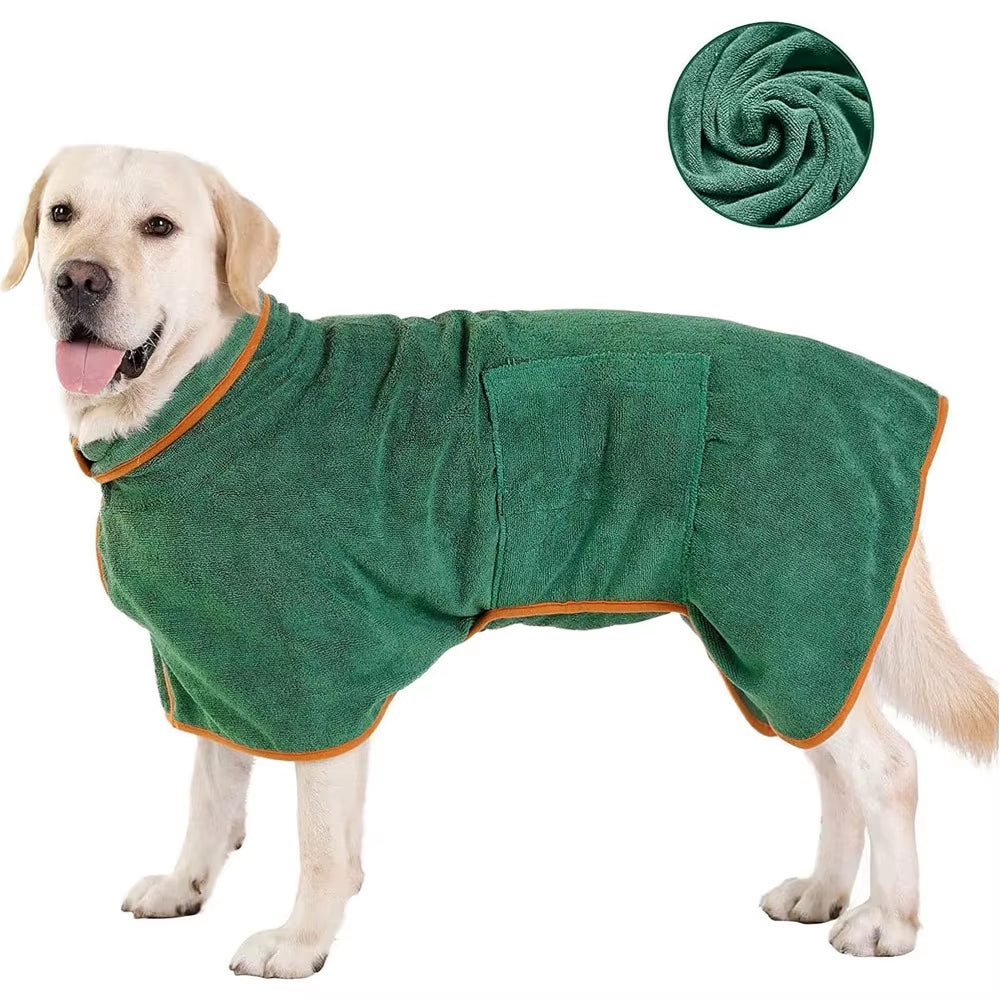 Dog Bathrobe Absorbent Pet Quick Drying Bath Towel Dog Bath Towel Large Small Dogs Clean Absorbent Bathrobe Pet Supplies