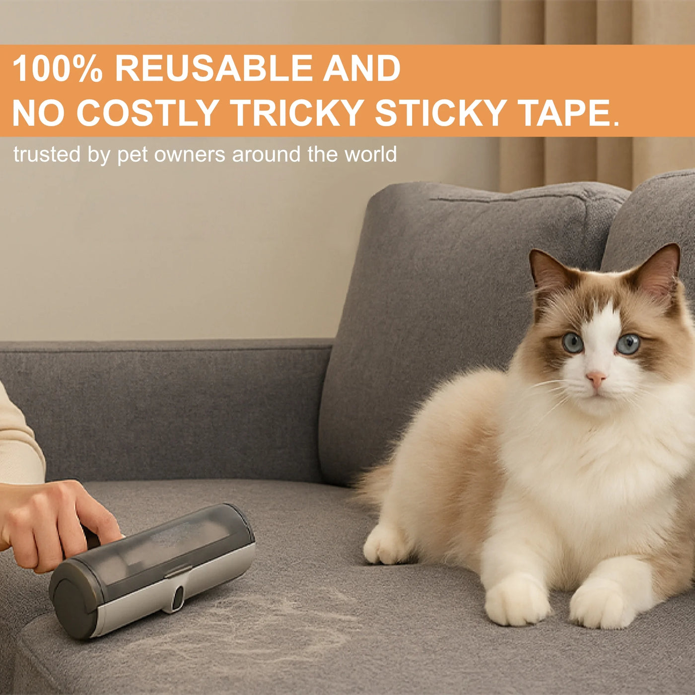 Pet Hair Roller / Hair Remover - Cat, Dog Hair Roller / Remover for Multi-Surface Fur Hair Removal Tool - Portable