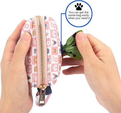 Dog Poop Bag Dispenser Dog Poop Bag Holder Attaches to Dog Leash ,Dog Waste Bag Dispenser Portable with Carabiners Clip, 2 Free Roll