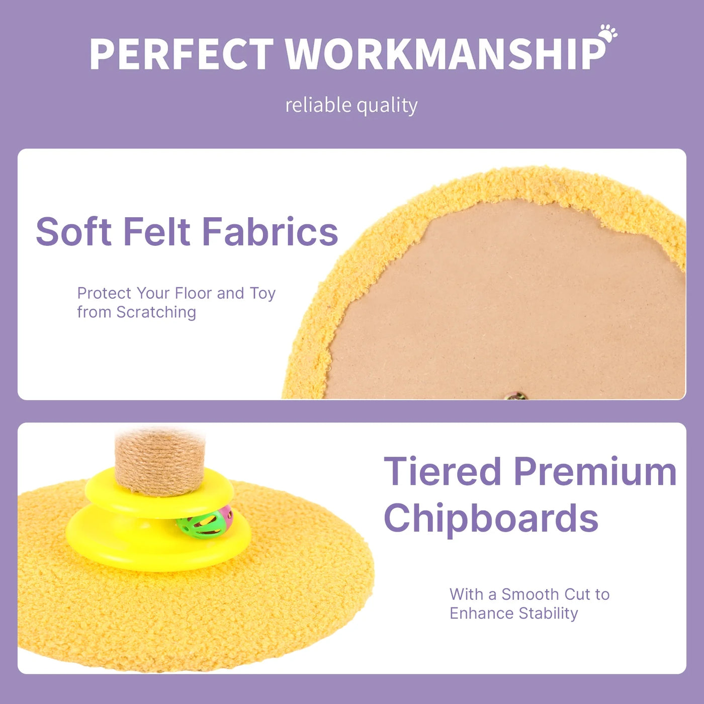 Cat Post, 19.3 Inch Tall Cat Scratching Post for Indoor Cats, Cat Scratcher Post with Dangling Ball and Bell Ball