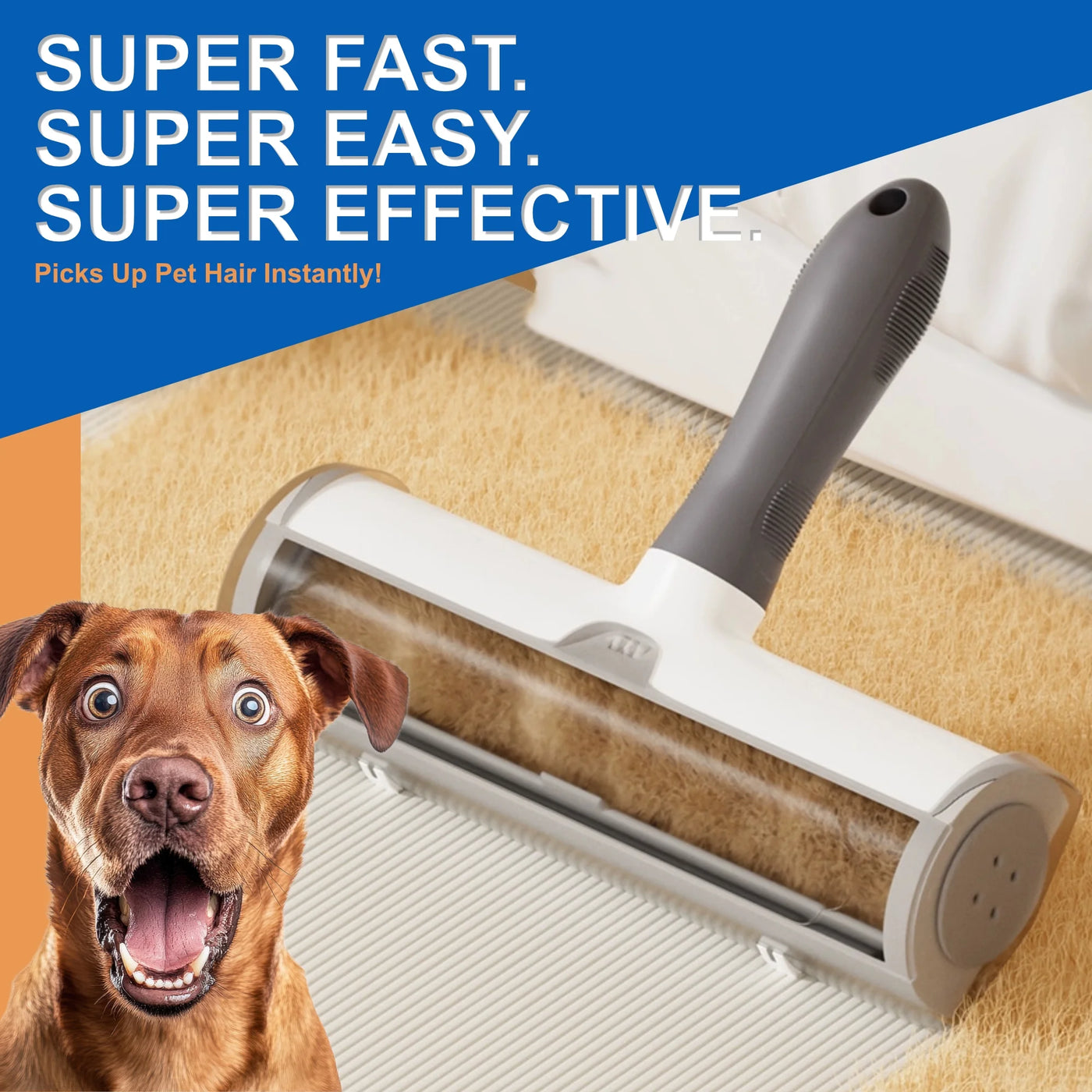 Pet Hair Roller / Hair Remover - Cat, Dog Hair Roller / Remover for Multi-Surface Fur Hair Removal Tool - Portable