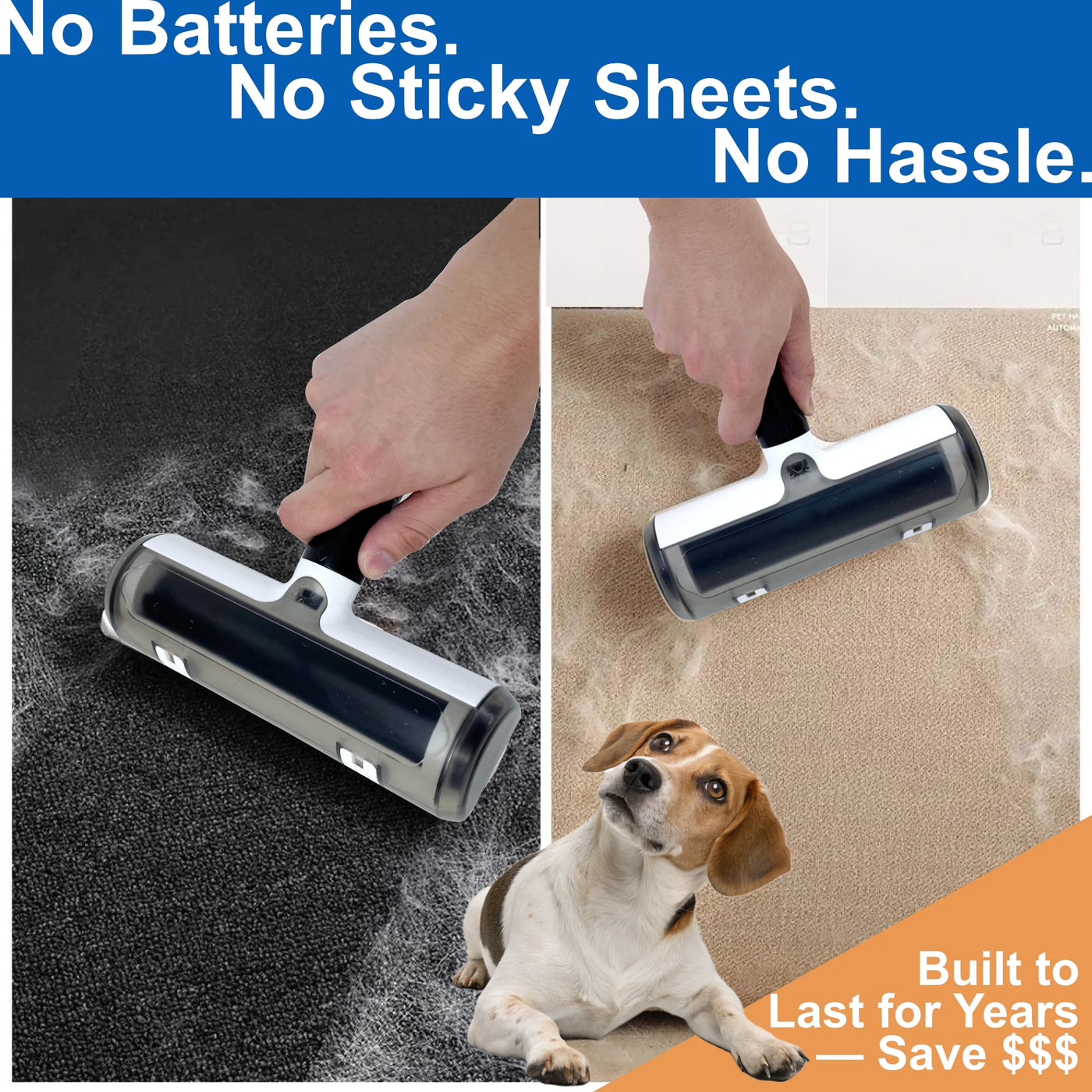 Pet Hair Roller / Hair Remover - Cat, Dog Hair Roller / Remover for Multi-Surface Fur Hair Removal Tool - Portable