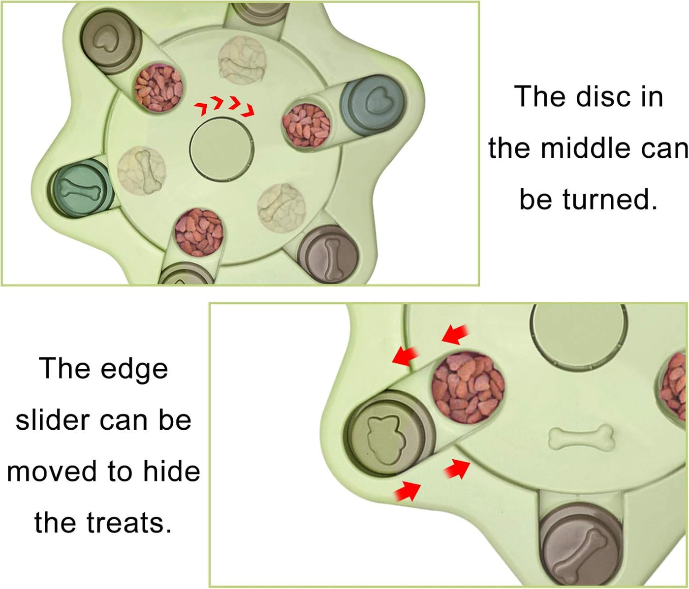 Dog Boredom Breaker Improve IQ, Puzzle Toy for Pet and Cat, Slow Feeder Treats Dispenser Interactive Toy to Hide and Seek Food (Green)