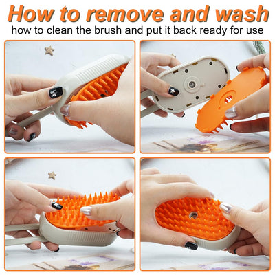 Cat Steam Brush for Shedding New Cat Grooming Brush with Steam, Rechargeable Steam Pet Brush for Dogs and Cat,Anti-Static Steam Pet Brush,Massage, Cleaning, Shedding & Combing All in One