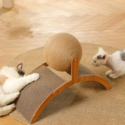 Cat Scratcher Ball Cat Scratching Toy Inclined Scratch Board Sisal Rope Ball for Indoor Cat Kittens Interactive Pet Toys