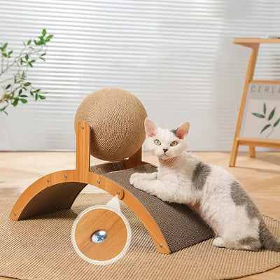Cat Scratcher Ball Cat Scratching Toy Inclined Scratch Board Sisal Rope Ball for Indoor Cat Kittens Interactive Pet Toys