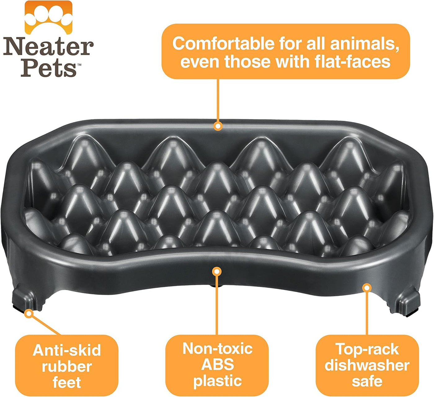 Neater Slow Feeder Dog Bowls, Slows down Fast Eaters to Help Digestion & Prevent Overeating, Non-Slip Food Bowl, Bpa-Free, Holds 2.5 Cup of Food for Small to Medium Breed or Puppy