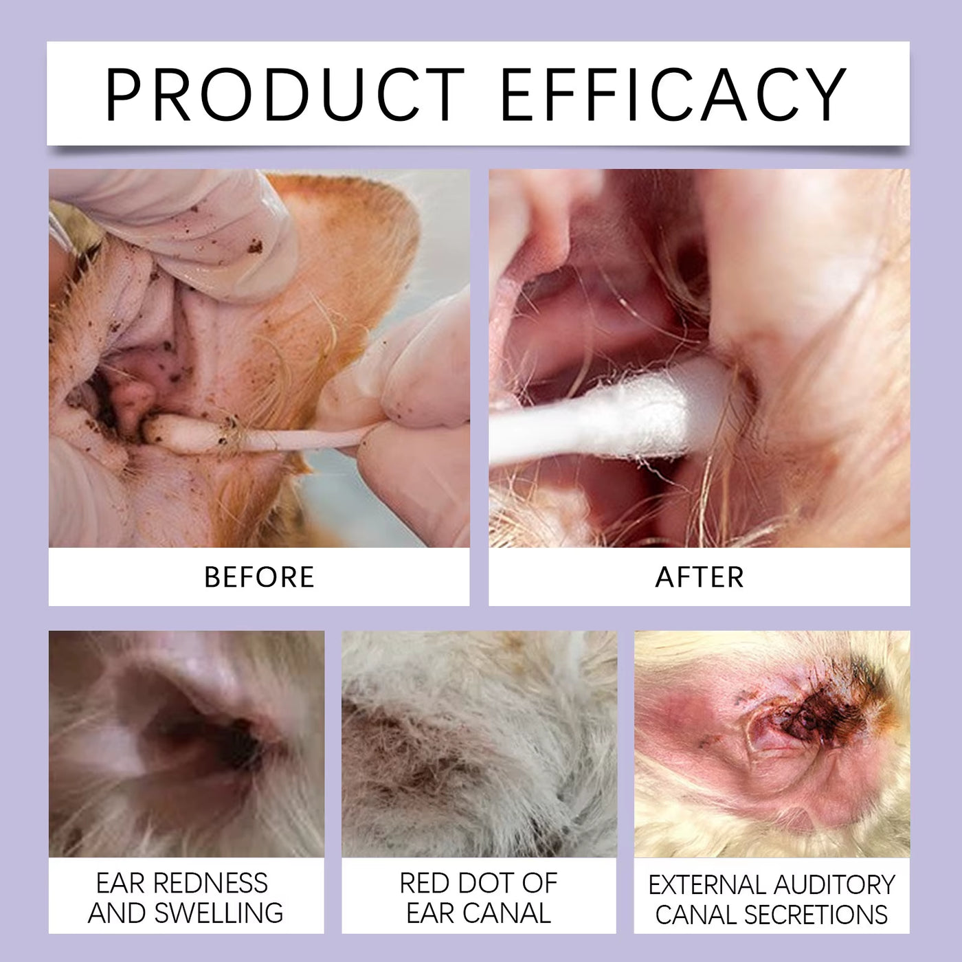 Dog Ear Finger Wipes Mite Earwax Remover Ear Canal Odor Clean Infections Control Relieve Itching Pet Ear Cleaning Pads