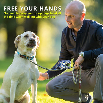 Dog Poop Bag Dispenser Dog Poop Bag Holder Attaches to Dog Leash ,Dog Waste Bag Dispenser Portable with Carabiners Clip, 2 Free Roll