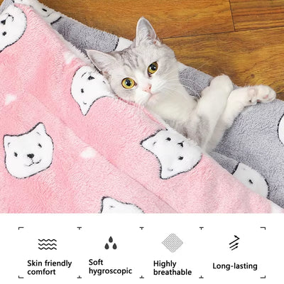 Thicken Cat/Dog Mat Breathable Flannel Cat Sleeping Mat Soft Dog Cushion for Small Dog/Cat Winter Warm Cat Blanket