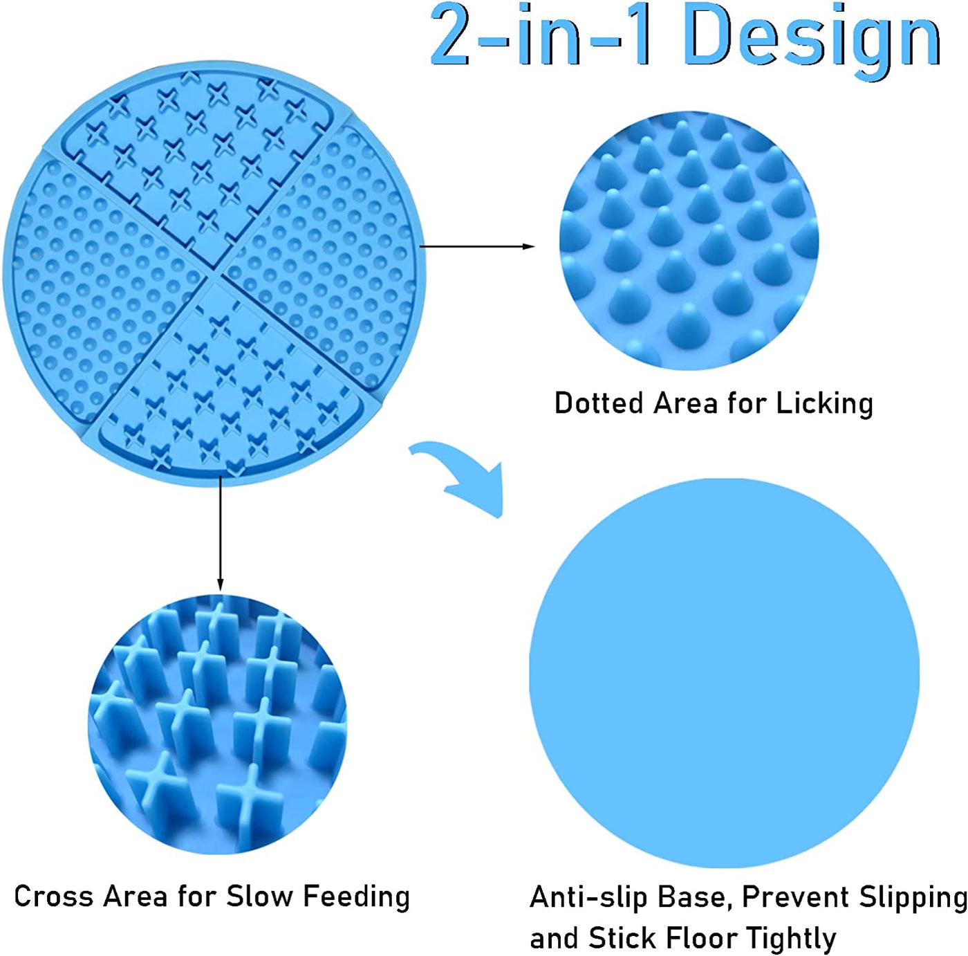 Slow Feeder Bowl Mat for Dogs and Cats, Licking Mat for Dog Anxiety Relief, Cat Peanut Butter Lick Pad, Dog Enrichment Toys for Boredom Reducer, Dog Treat Mat for Bathing Grooming