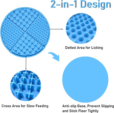 Slow Feeder Bowl Mat for Dogs and Cats, Licking Mat for Dog Anxiety Relief, Cat Peanut Butter Lick Pad, Dog Enrichment Toys for Boredom Reducer, Dog Treat Mat for Bathing Grooming